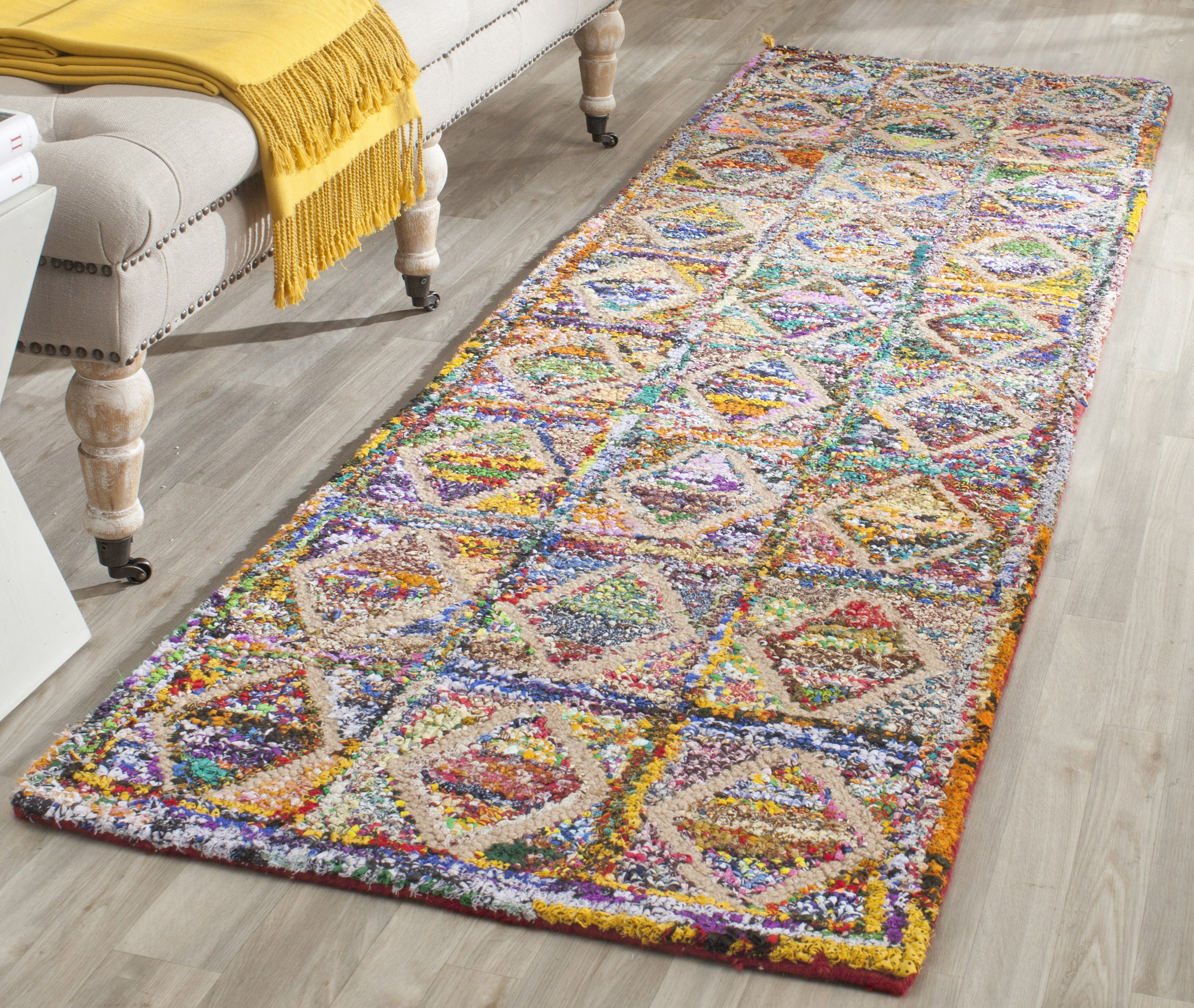 Arlo Home Hand Tufted Area Rug, NAN440A, Multi,  2' 3" X 8' - Image 1