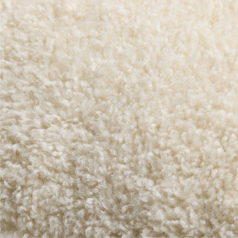 Faux Shearling 20"x20" Travertine Beige Throw Pillow Cover - Image 5