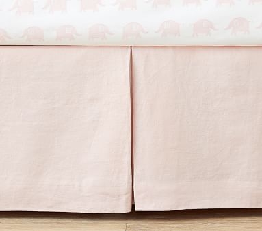 Linen Crib Skirt, Blush - Image 0