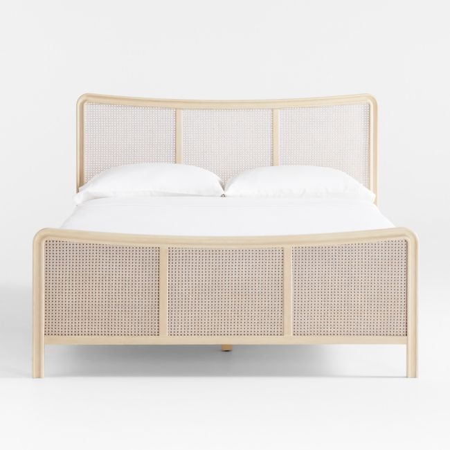 Fields Cane and White Oak Wood Queen Bed by Leanne Ford - Image 0