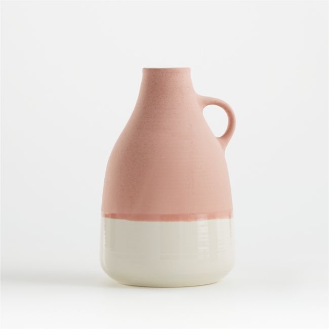 Tavio Blush Bottle Vase with Handle - Image 0