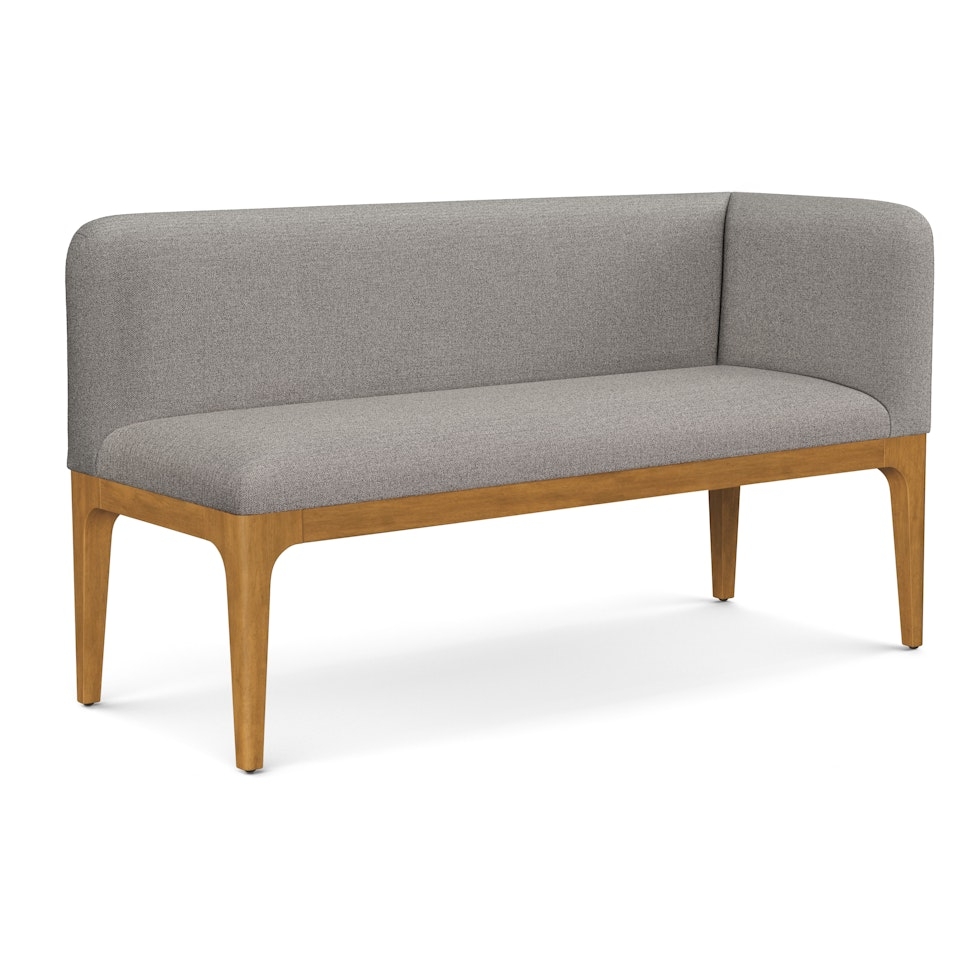 Rosin 56.75" Right Corner Banquette - Smoked Oak and Hestia Gray - Image 0