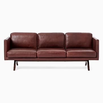 Brooklyn 74"Charme Leather Sofa, Licorice - Image 2