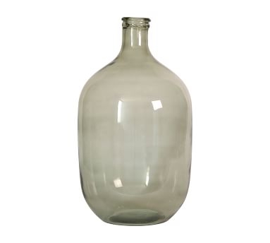 Oval Glass Vase, Green - Image 1