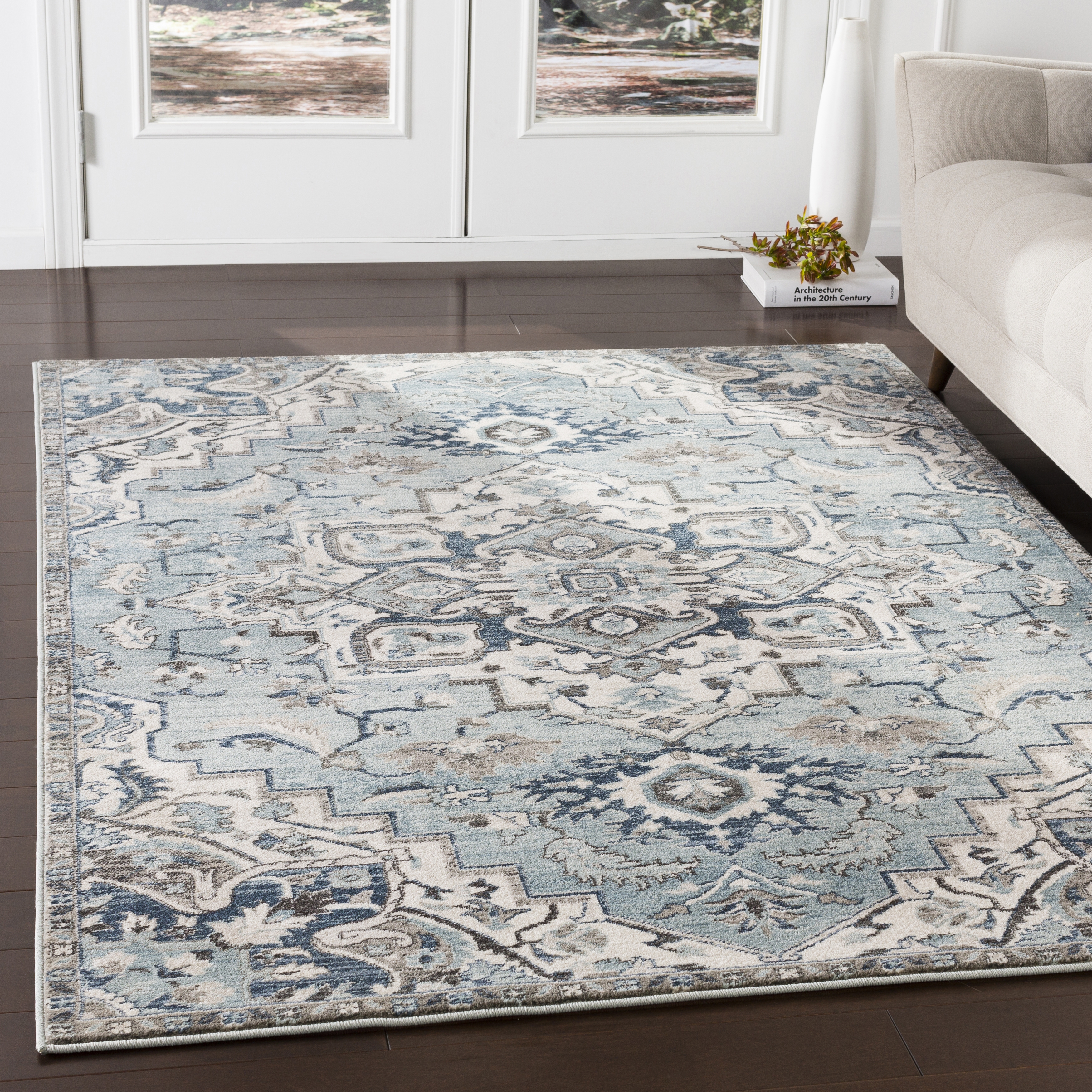 Mesopotamia Gray Indoor 8'10" x 12'4" Machine Woven Rug - Image 1
