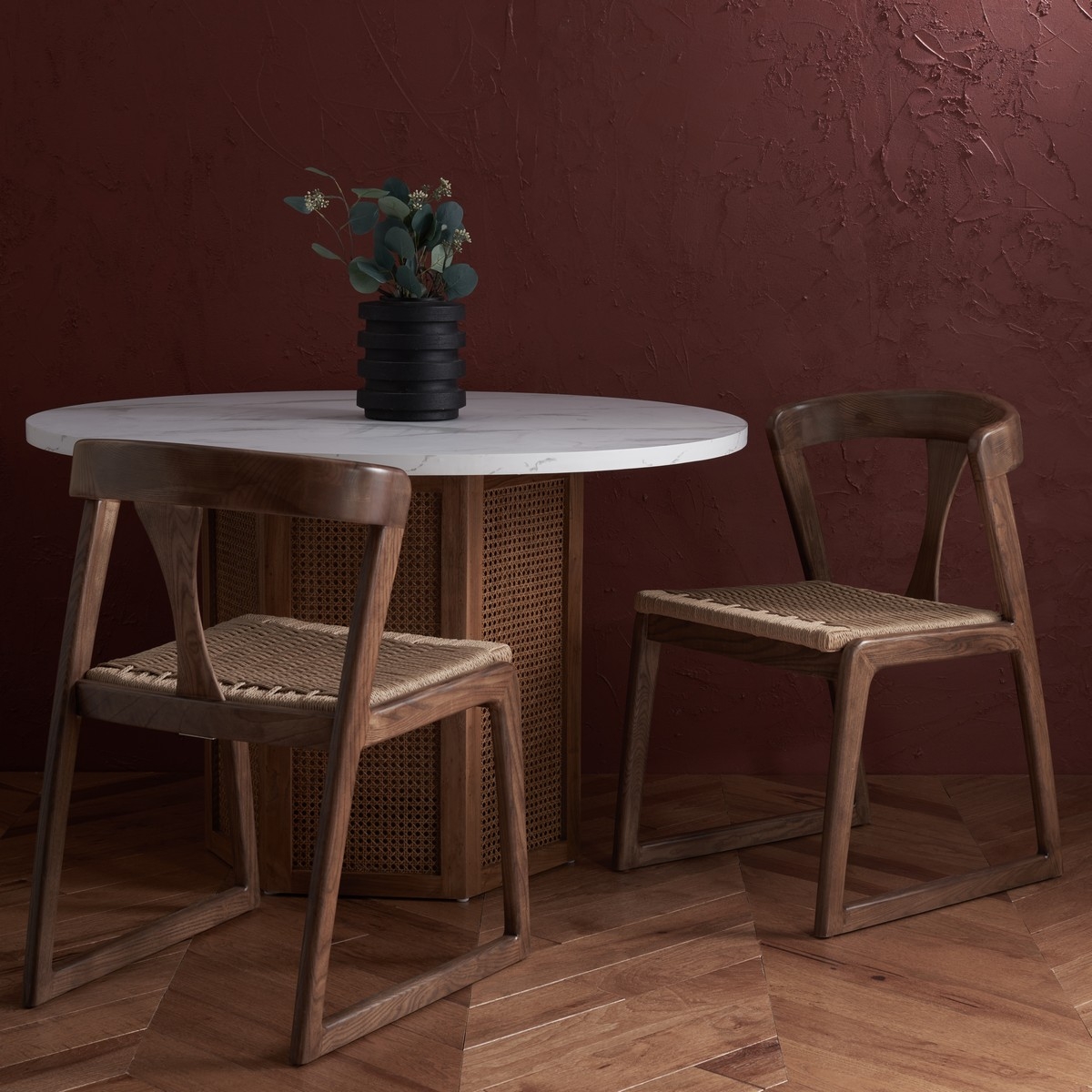 Jamal Woven Dining Chair - Walnut/Natural - Image 1