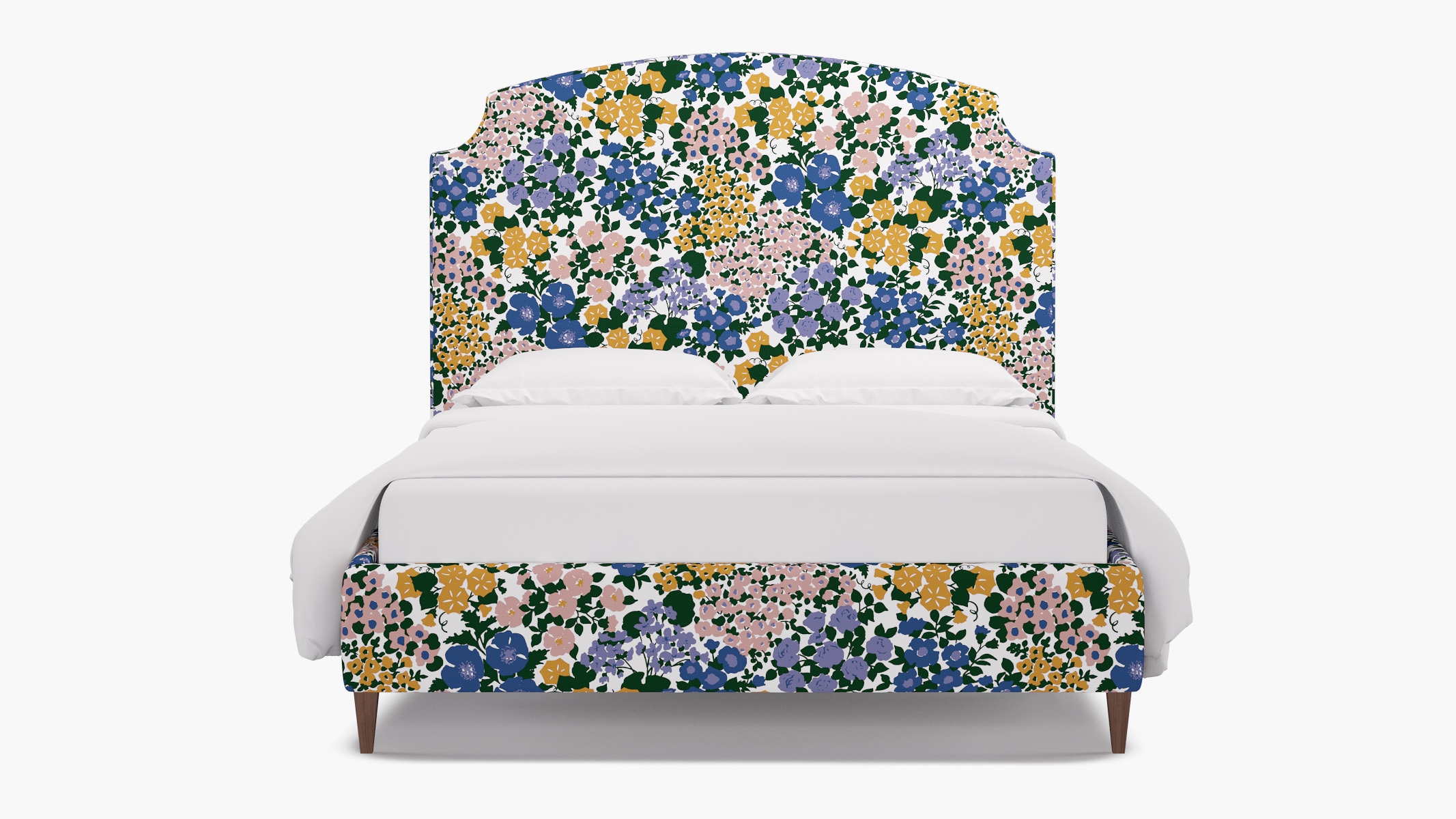 Cove Bed, Lavender Million Flowers, Walnut Square Tapered Leg, Twin - Image 0