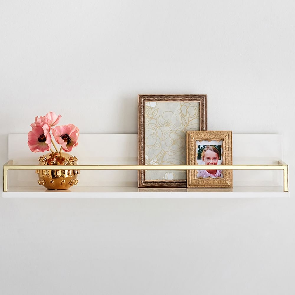 Polished Shelf, 2Ft, White and Gold, WE Kids - Image 0