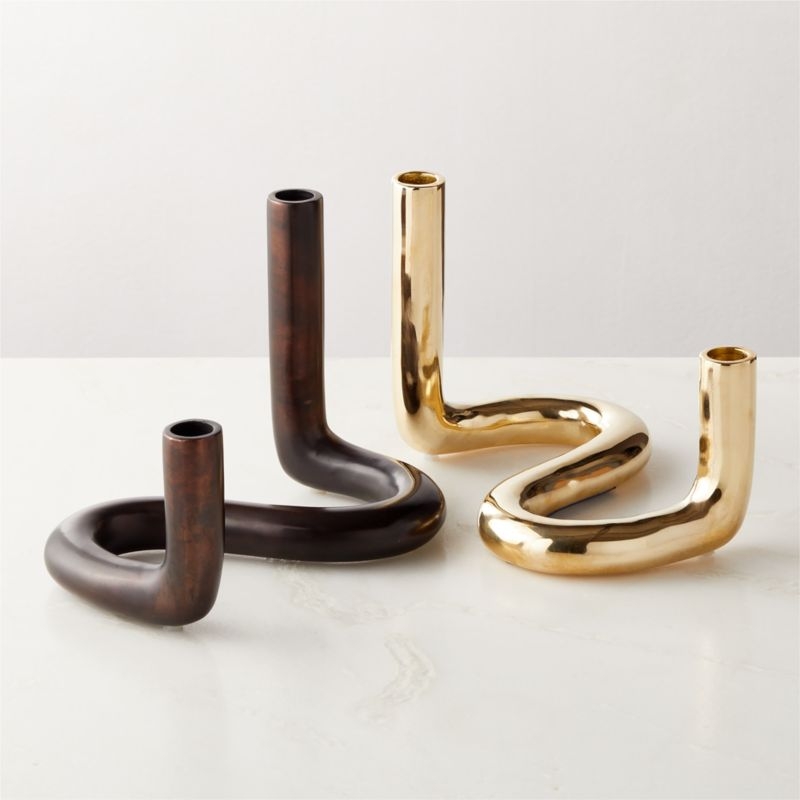 Freya Bronze Taper Candle Holder - Image 4