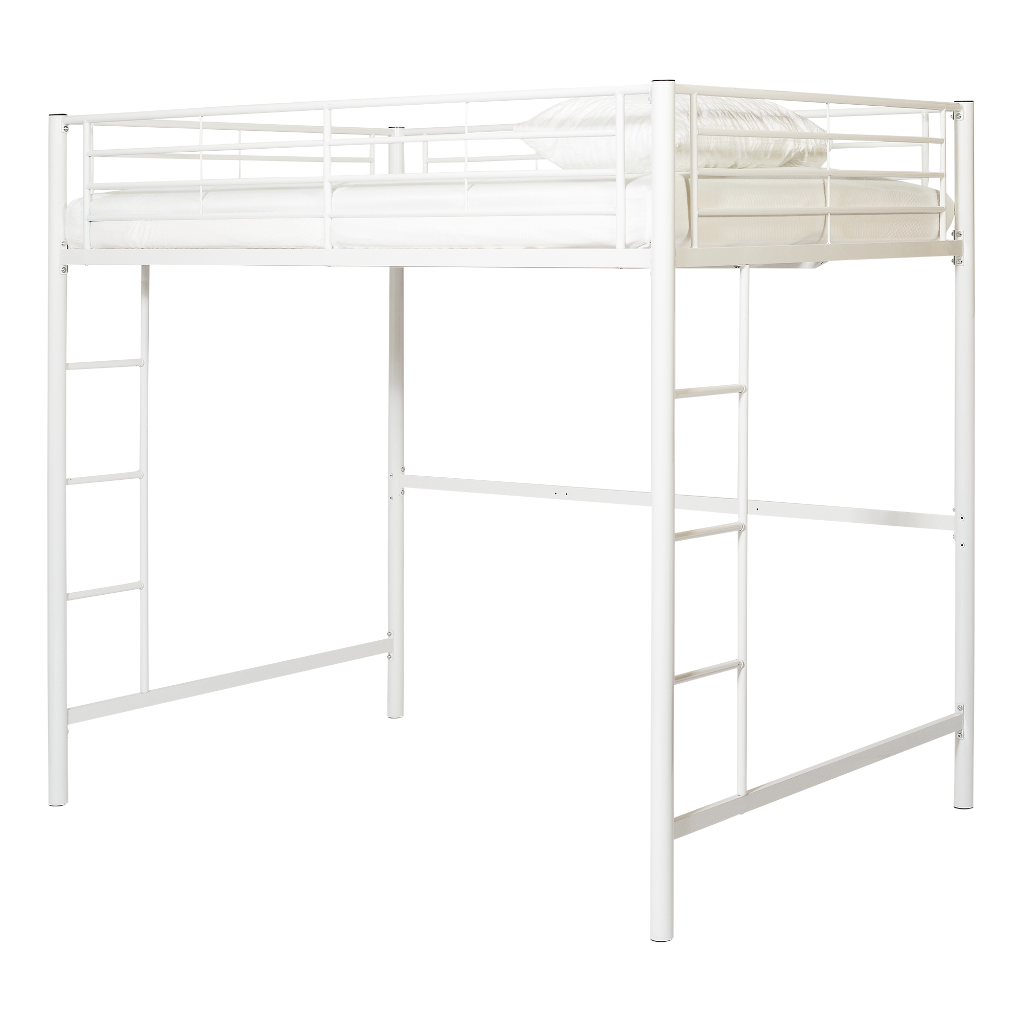 Premium Metal Full Size Loft Bed - White - Image 5