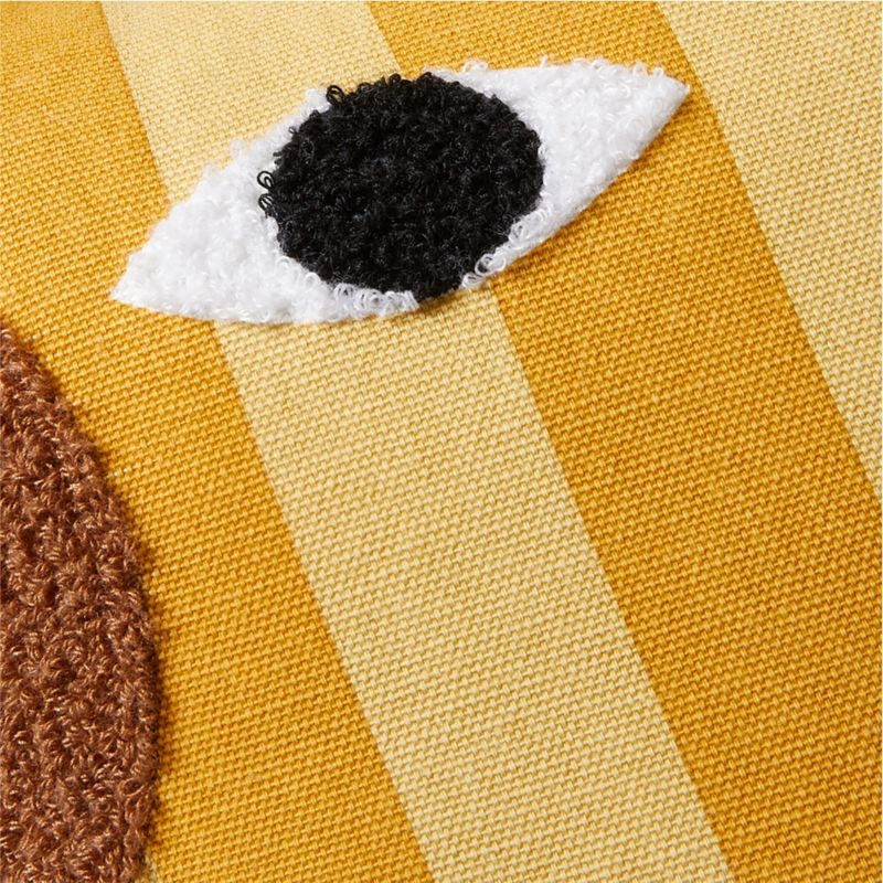 Giraffe Face Striped Embroidered Kids Throw Pillow - Image 3