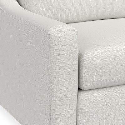 Ghent Slope Arm, Right 2-Piece L-Shape Sofa with Chaise, Standard Cushion, Performance Slub Weave, Light Gray, Ebony Leg - Image 3