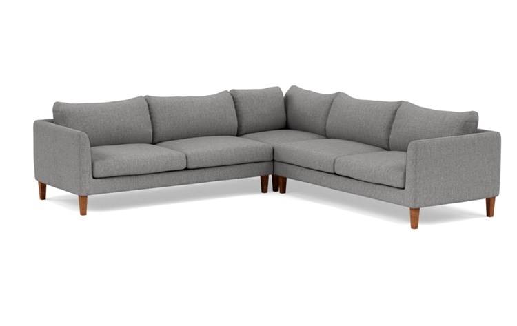 Owens Corner Sectional with Grey Plow Fabric and Oiled Walnut legs - Image 4
