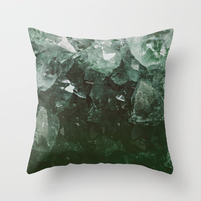 Emerald Gem Throw Pillow by Leah Flores - Cover (18" x 18") With Pillow Insert - Outdoor Pillow - Image 0