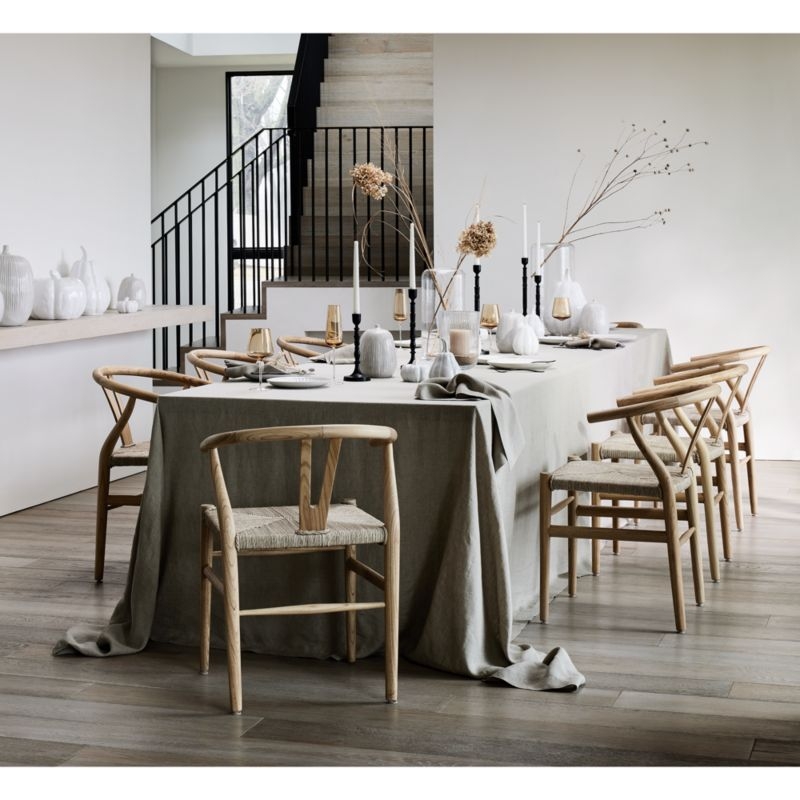 Crescent Natural Wishbone Dining Chair, Set of 4 - Image 1