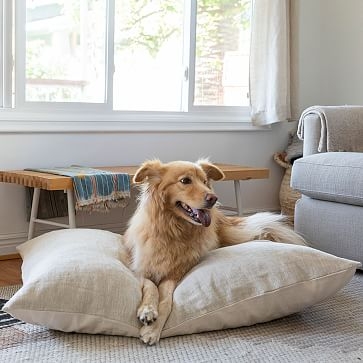 Dog Bed Cover, Natural Linen, Small - Image 3