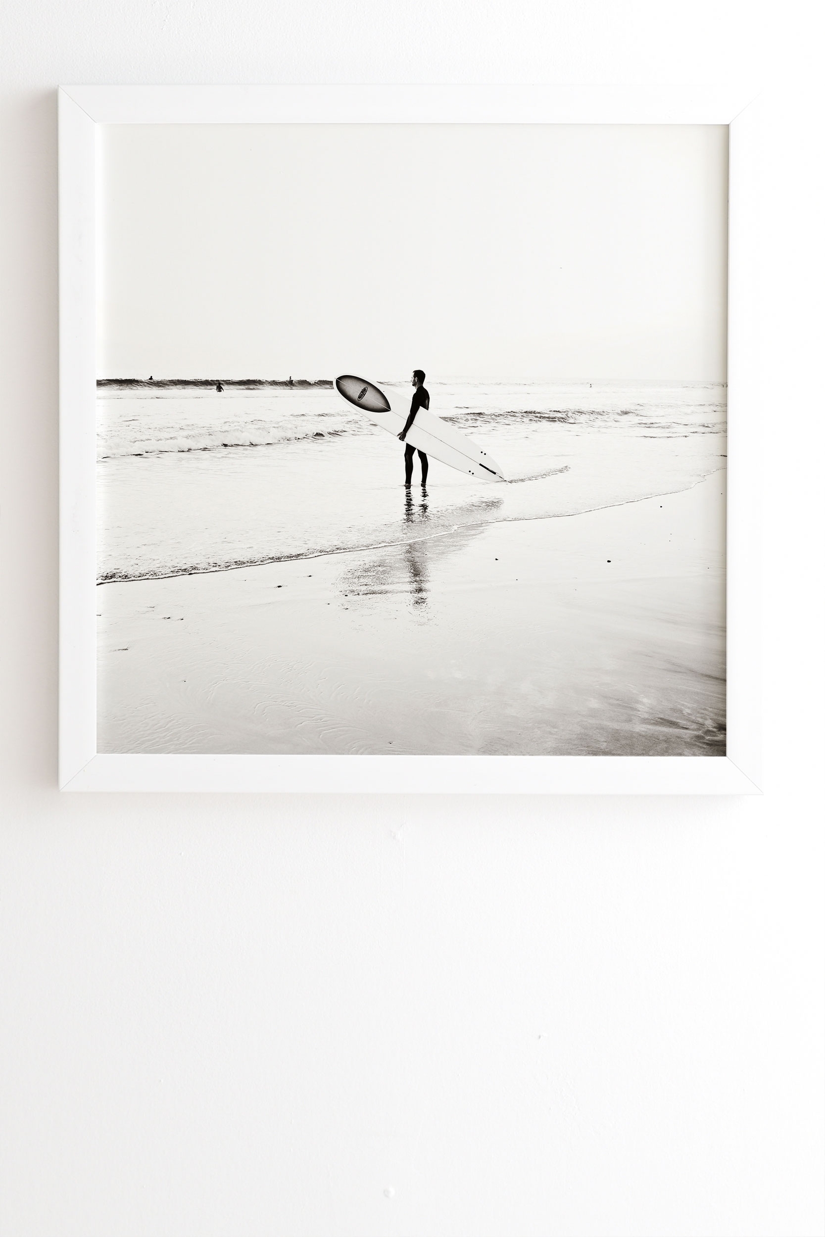 Surf Check by Bree Madden - Framed Wall Art Basic White 14" x 16.5" - Image 1