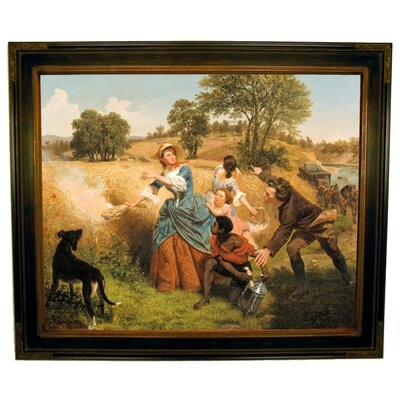 'Mrs. Schuyler Burning Her Wheat Fields on the Approach of the British 1852' Framed Print on Canvas - Image 0