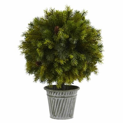 12" Artificial Cedar Topiary in Planter - Image 0