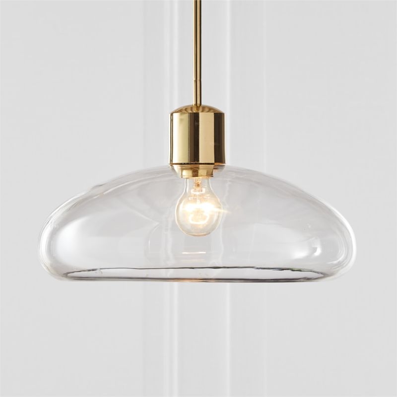 Iona Polished Brass and Clear Glass Pendant Light - Image 1