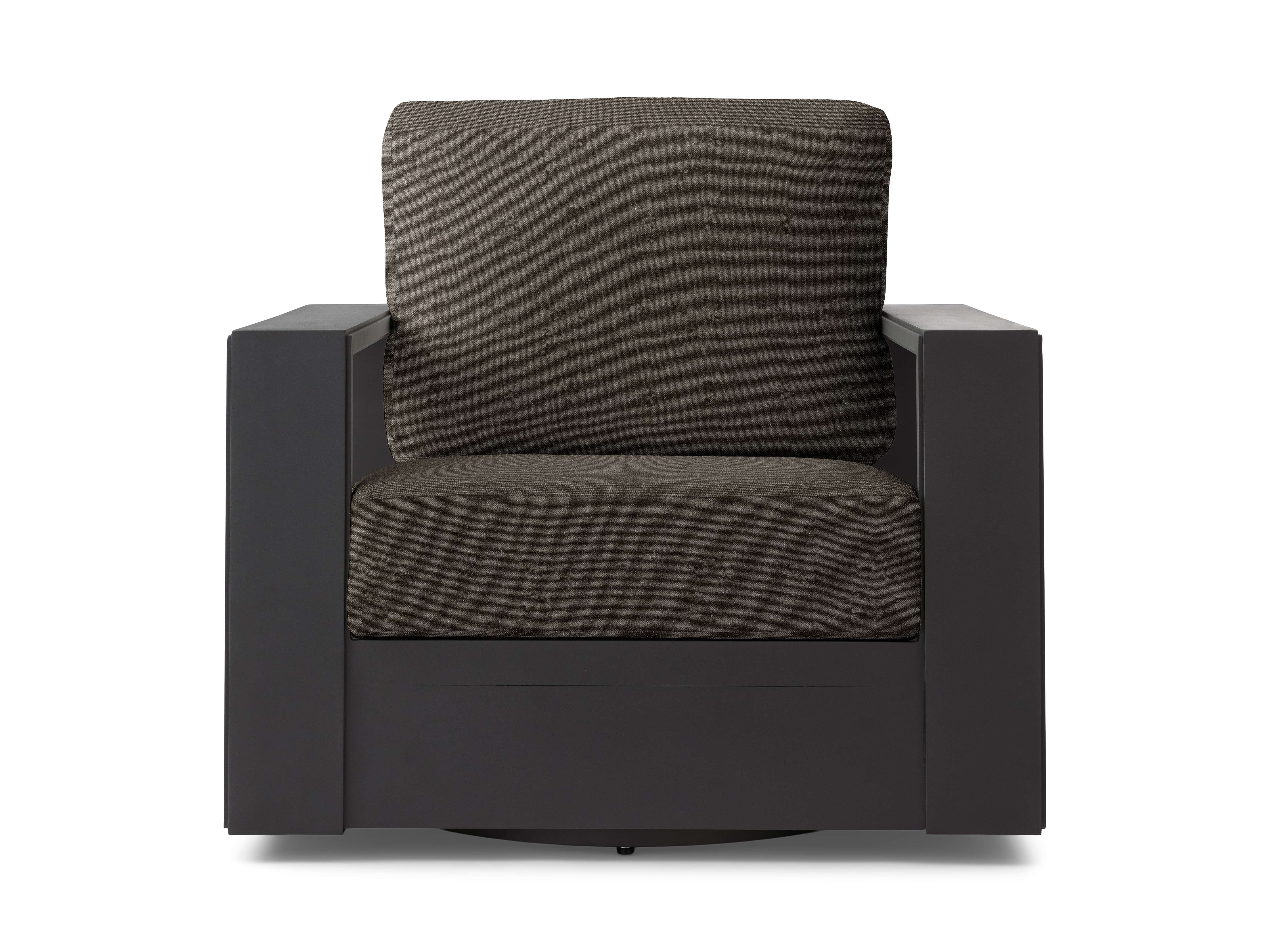 Canyon Outdoor Swivel Chair Aluminum in Gray  Rosemount Bark - Image 0