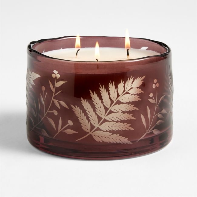 Crisp Apple + Smoky Sage 3-Wick Scented Etched Candle - Image 0