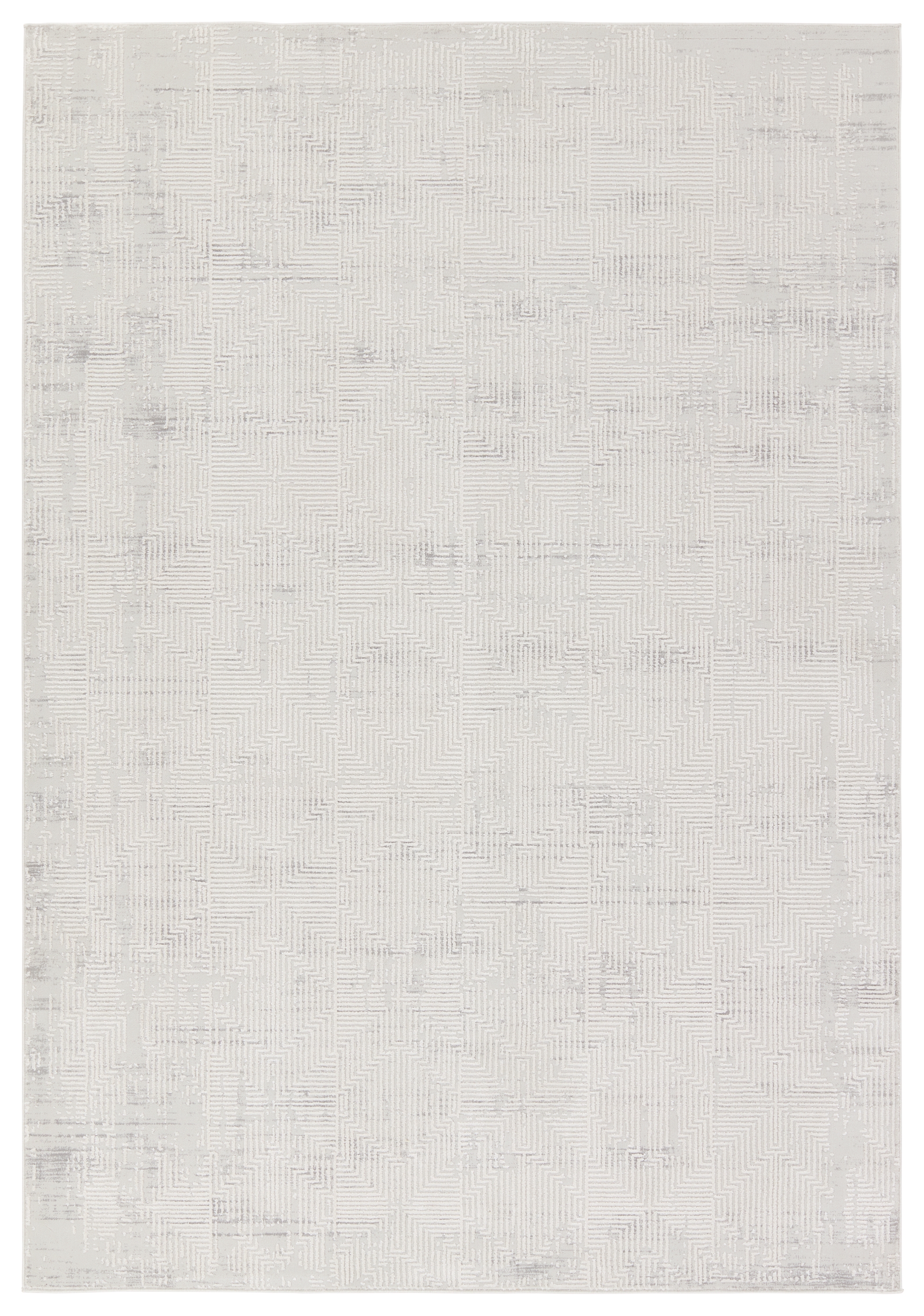 Ottavia CIQ48 Geometric Gray Area Rug (5'3"x7'6") - Image 0