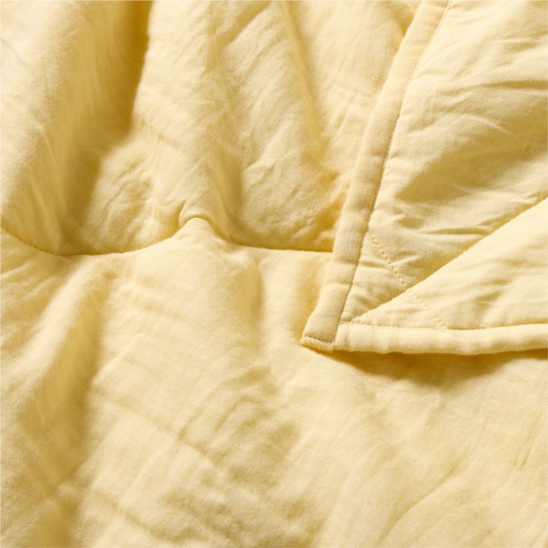 Supersoft Straw Yellow Organic Cotton Gauze Kids Full/Queen Quilt - Image 4
