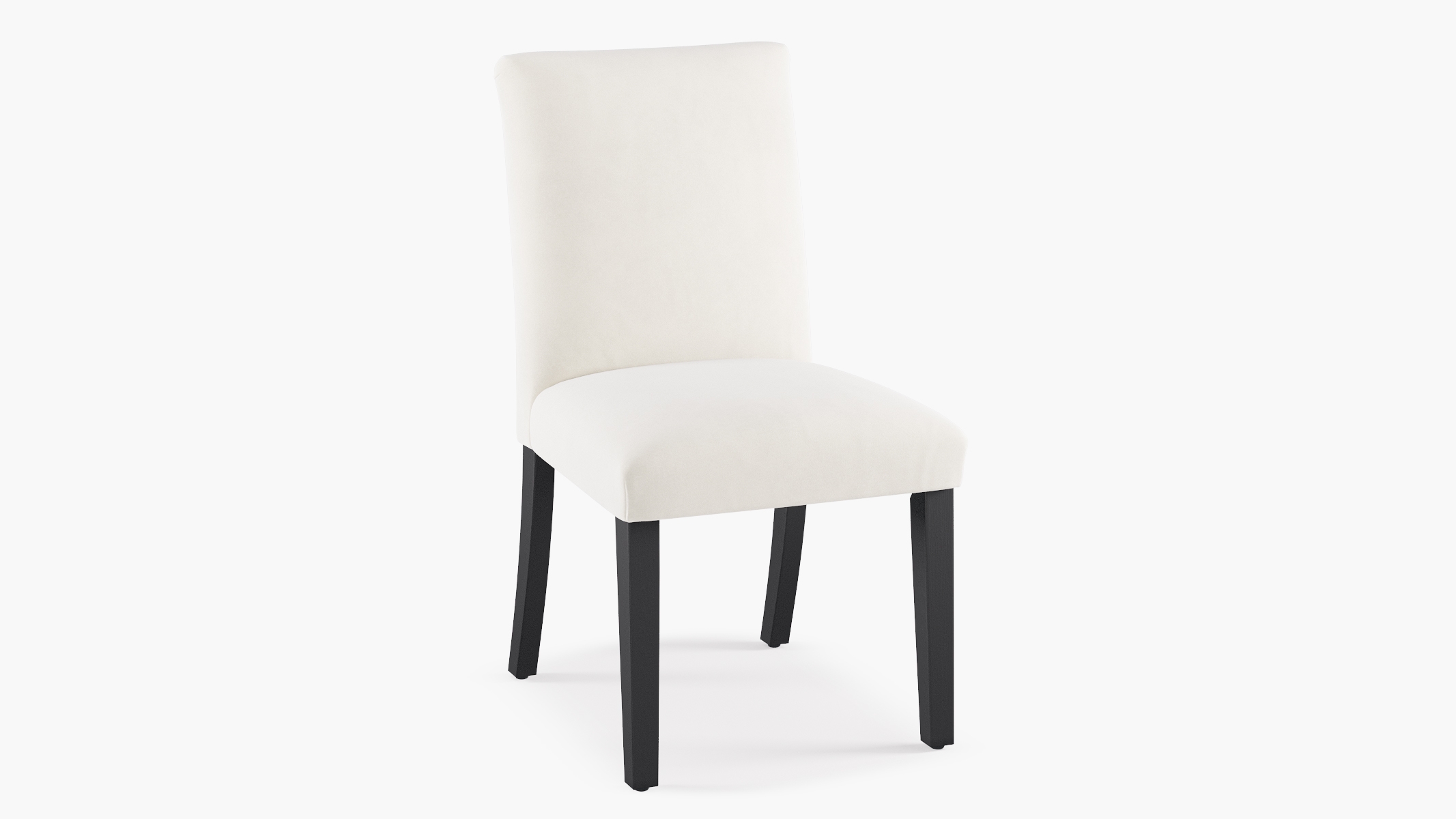 Classic Dining Chair, White Classic Velvet, Black - Image 1