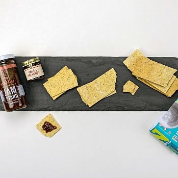 Make Your Own Cheese Plate 12X18 Board, Jam Stand Blueberry Bourbon Z Cracker, Mike'S Hot Honey - Image 1