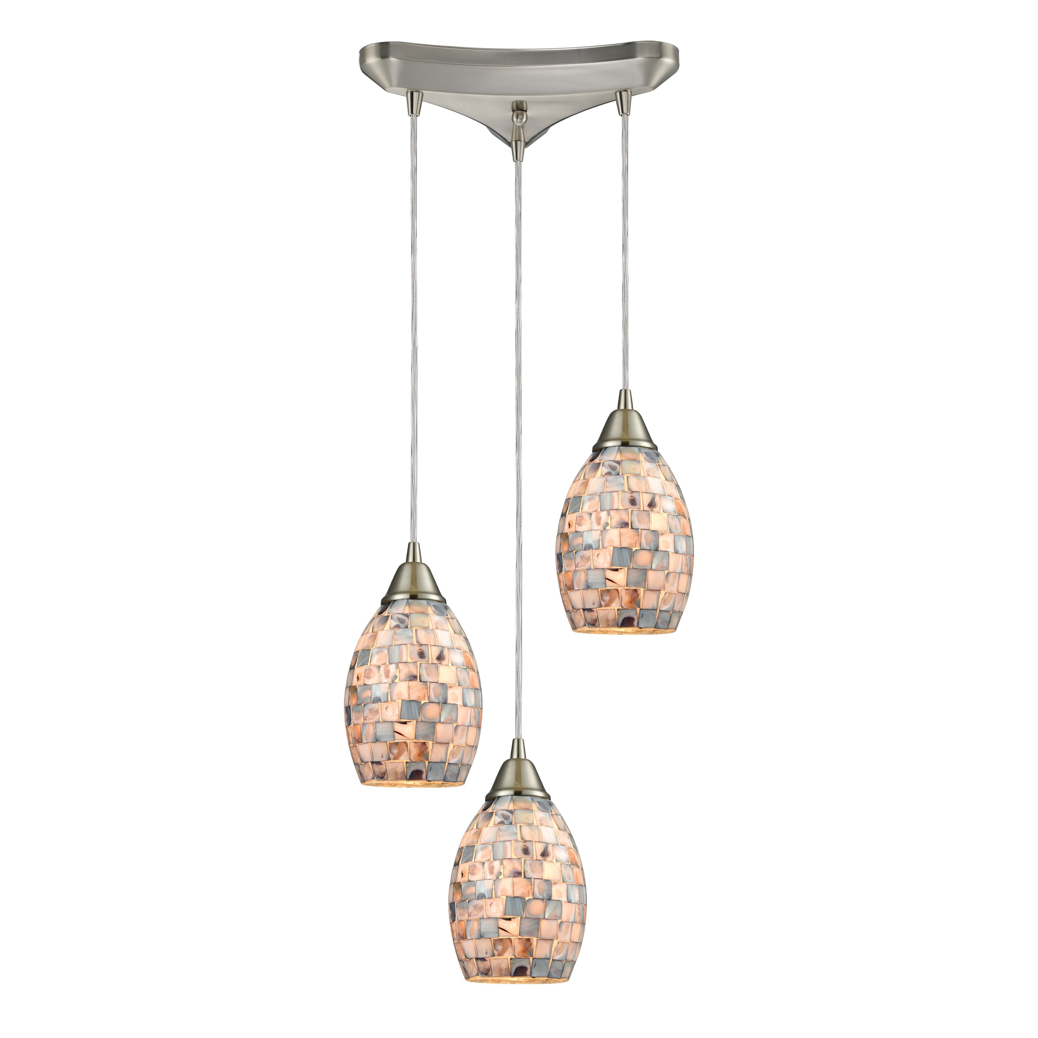 Capri 11'' Wide 3-Light Pendant - Satin Nickel - Image 0