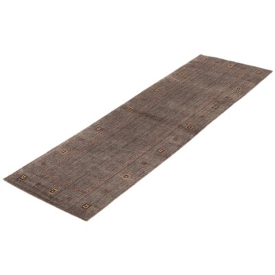Hand-Knotted Gabbeh Rossville Grey Wool Rug 2'6" X 8'2" - Image 0