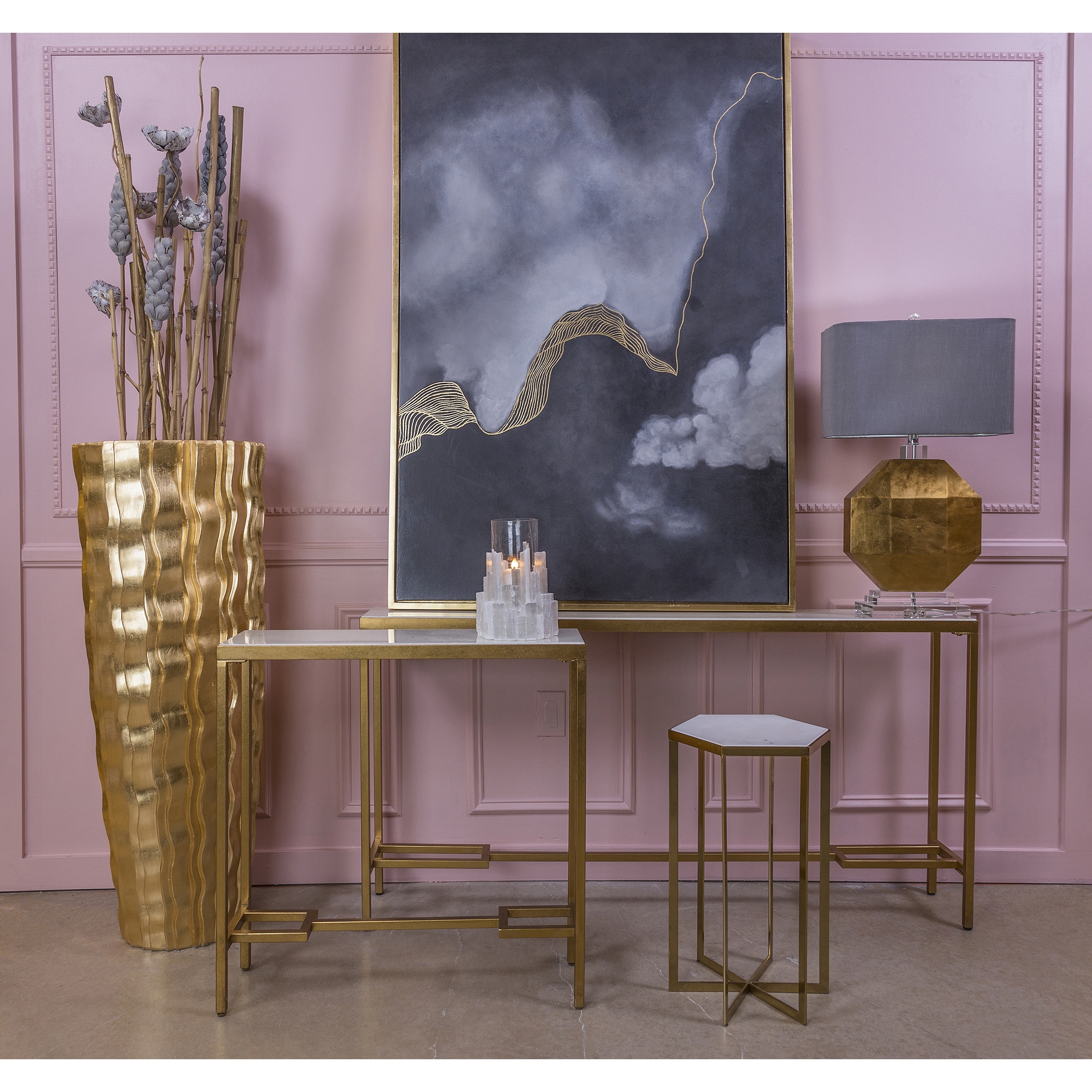 Equus Console Table - Tall Gold Leaf - Image 3