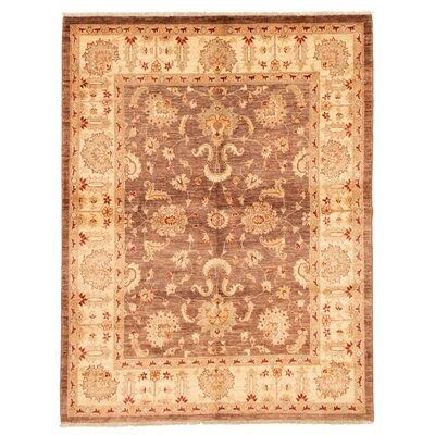 One-of-a-Kind Deshanda Hand-Knotted New Age 6'2" x 8'9" Wool Area Rug in Brown/Cream - Image 0