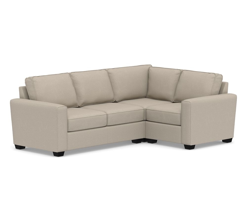 SoMa Fremont Square Arm Upholstered Left Arm 3-Piece Corner Sectional, Polyester Wrapped Cushions, Performance Brushed Basketweave Sand - Image 0