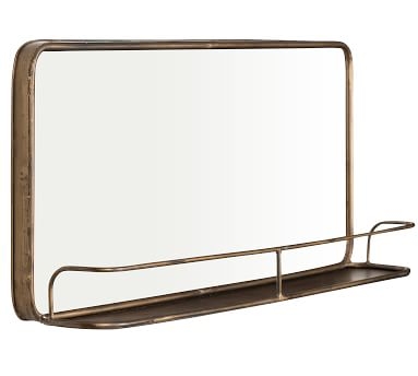Cosette Silver Mirror With Shelf, 36" X 16" - Image 1