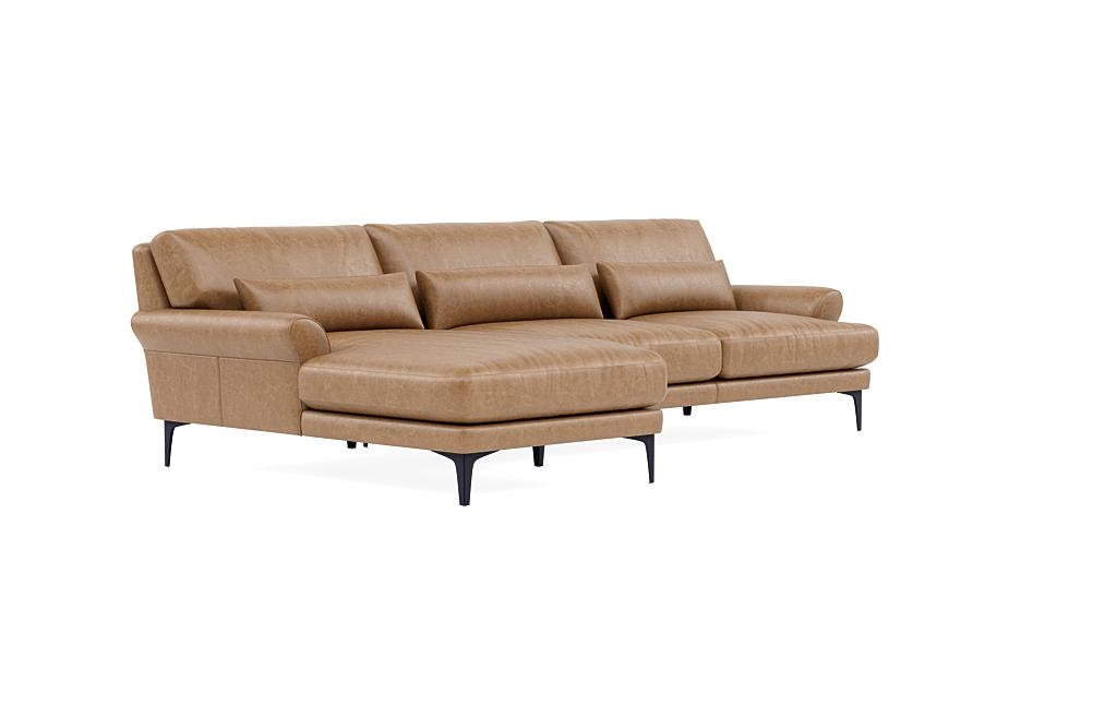 Maxwell Leather Sectional Sofa with Left Chaise by Apartment Therapy - Image 1