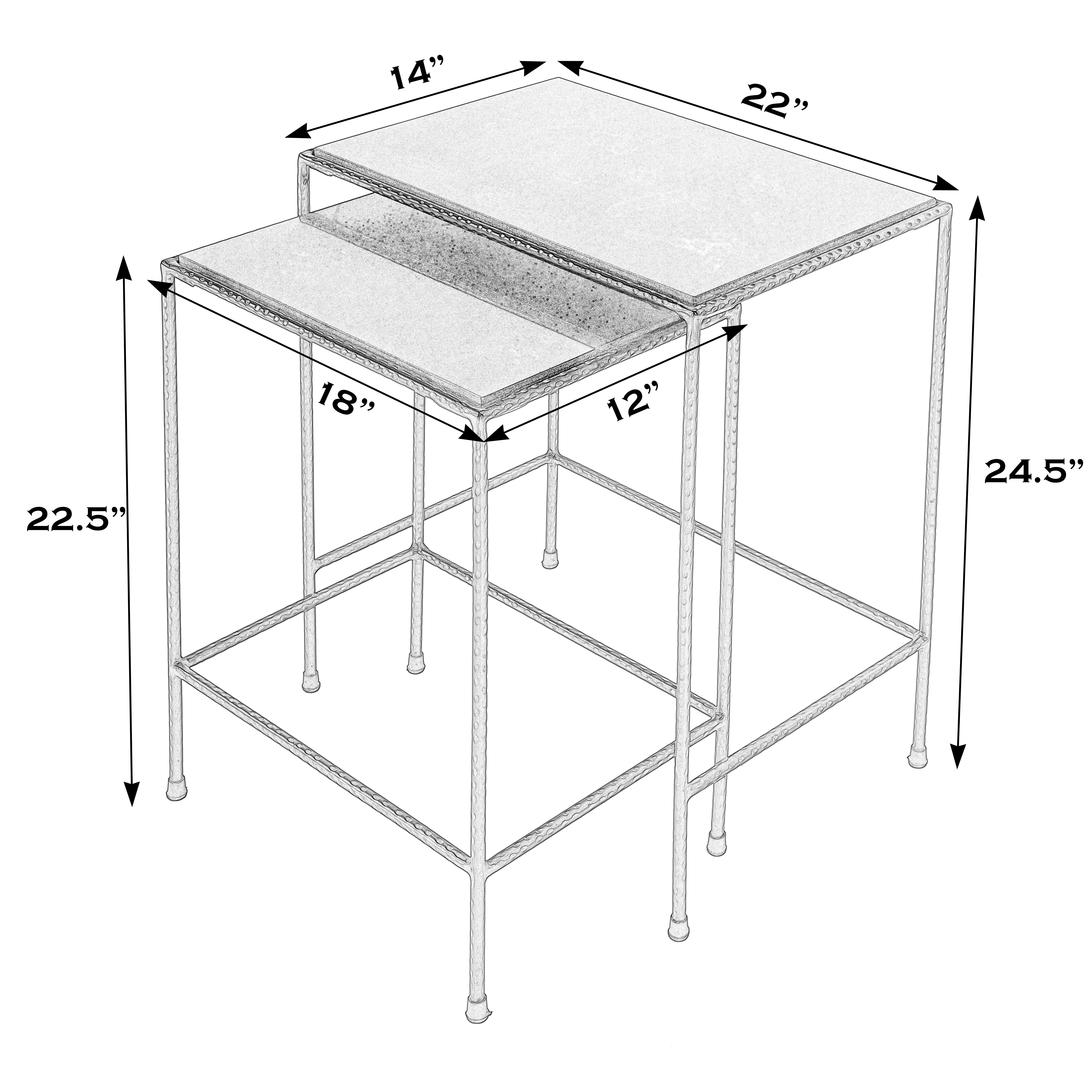 Carrera Metal Outdoor Finish Nesting Side Tables - Image 3