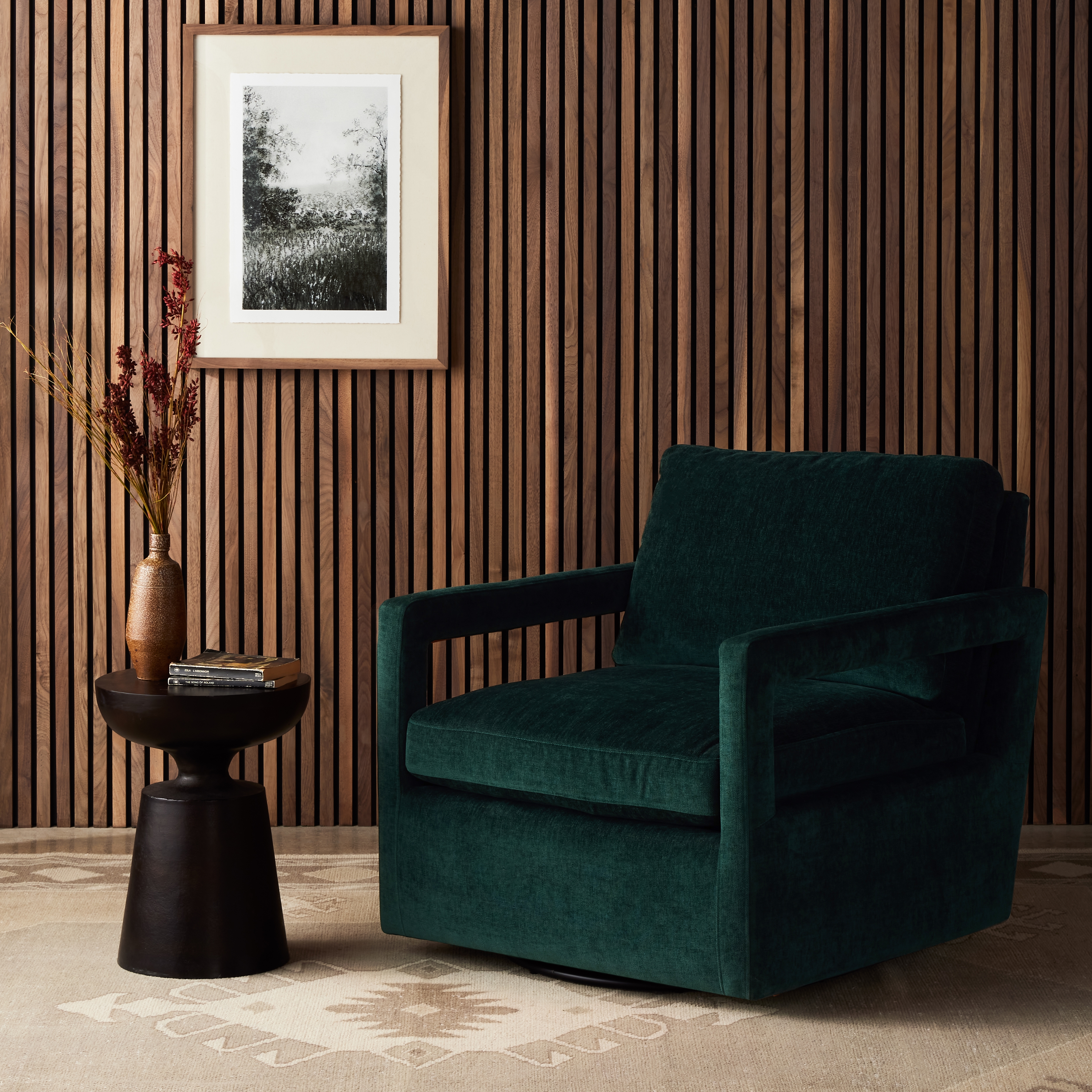 Olson Swivel Chair-Emerald Worn Velvet - Image 11