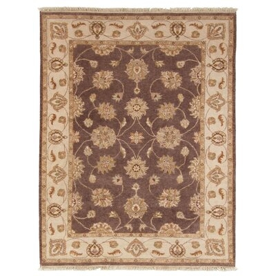 One-of-a-Kind Damani Hand-Knotted 2010s Ushak Brown 6'10" x 5'3" Wool Area Rug - Image 0