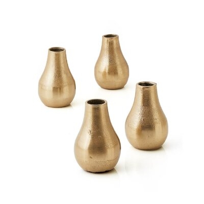Pilla Gold Indoor/Outdoor Metal Table Vase, Set of 4 - Image 0