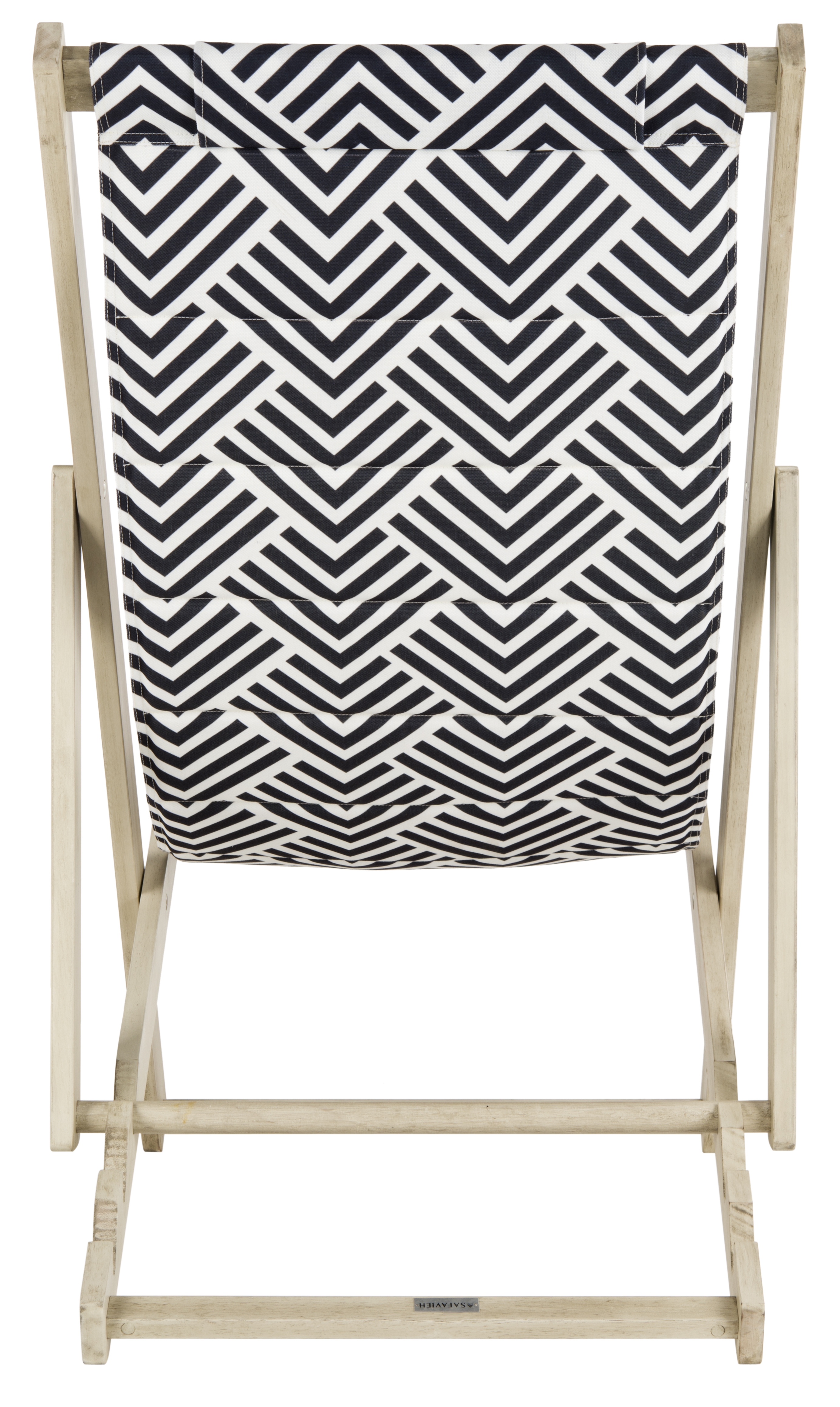 Rive Foldable Sling Chair - White Wash/Navy - Arlo Home - Image 4