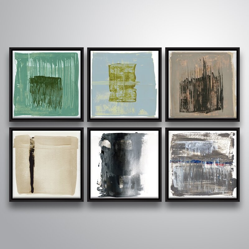 'Static' by Sia Aryai - 6 Piece Painting Print Set on Canvas Format: Floater Frame - Image 0