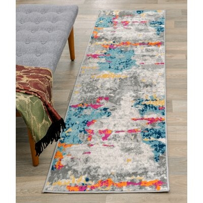 Riegelsville Abstract Blue/Pink/Orange Area Rug - Image 0