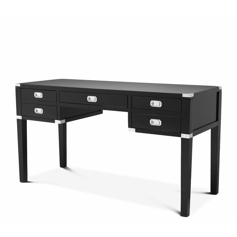 Eichholtz St. Andrew Solid Wood Executive Desk Color: Black - Image 0
