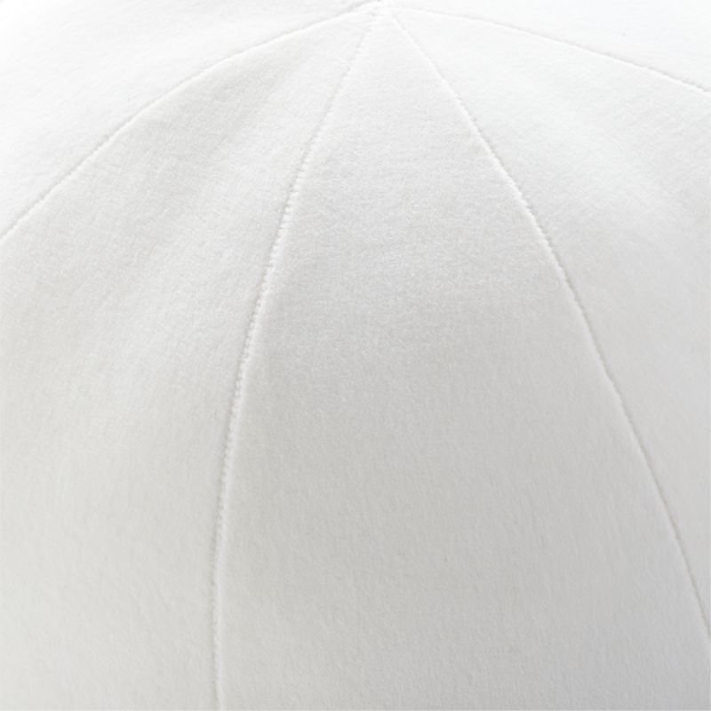 Terre Ivory White Velvet Sphere Throw Pillow 12" - Image 2