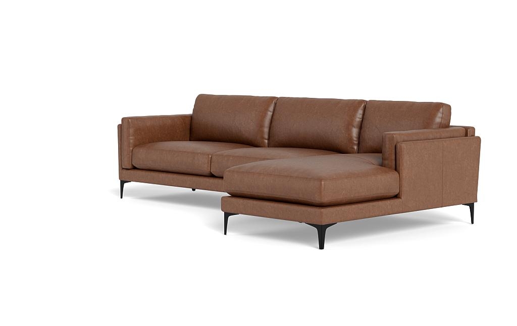 Gaby Leather 3-Seat Right Chaise Sectional - Image 2