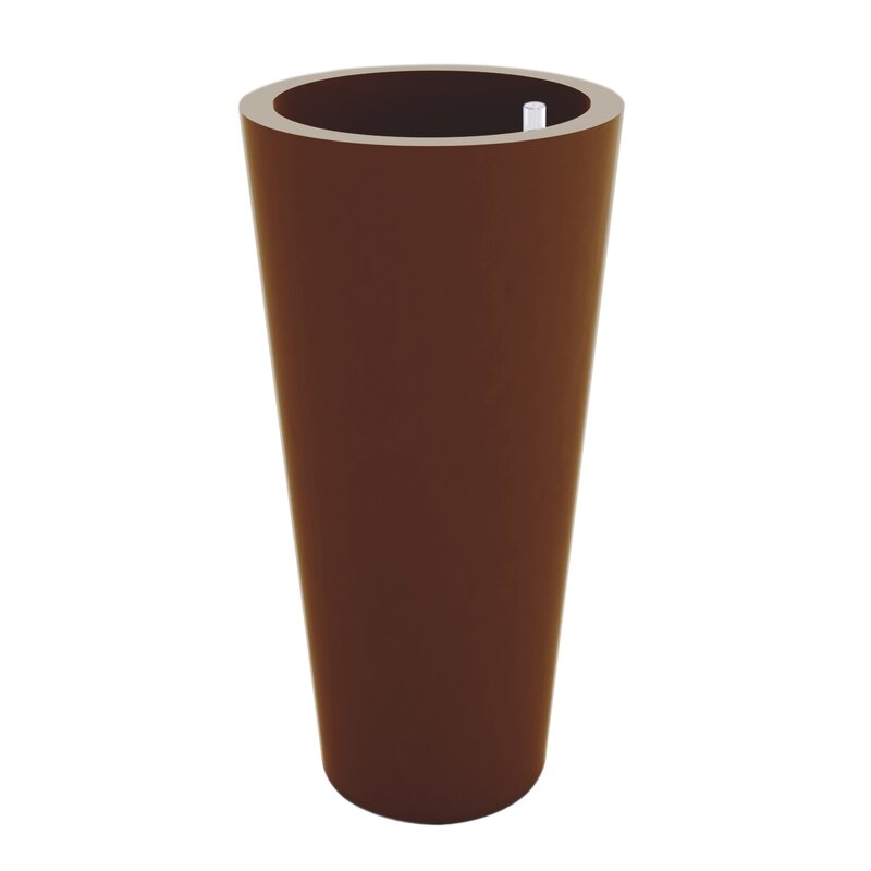 Vondom Cono Self-Watering Resin Pot Planter Color: Bronze, Size: 39.25" H x 19.75" W x 19.75" D - Image 0