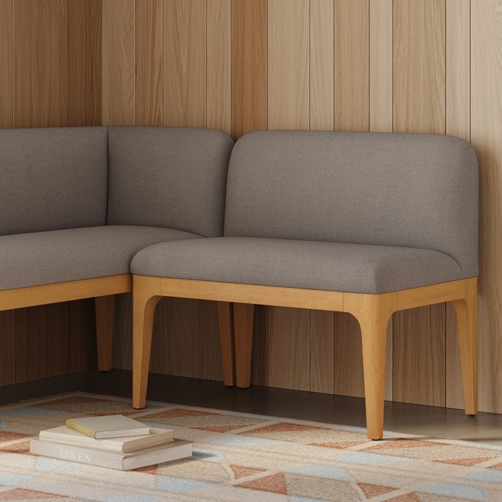 Rosin 34" Armless Banquette - Natural Oak and Hestia Gray - Image 0