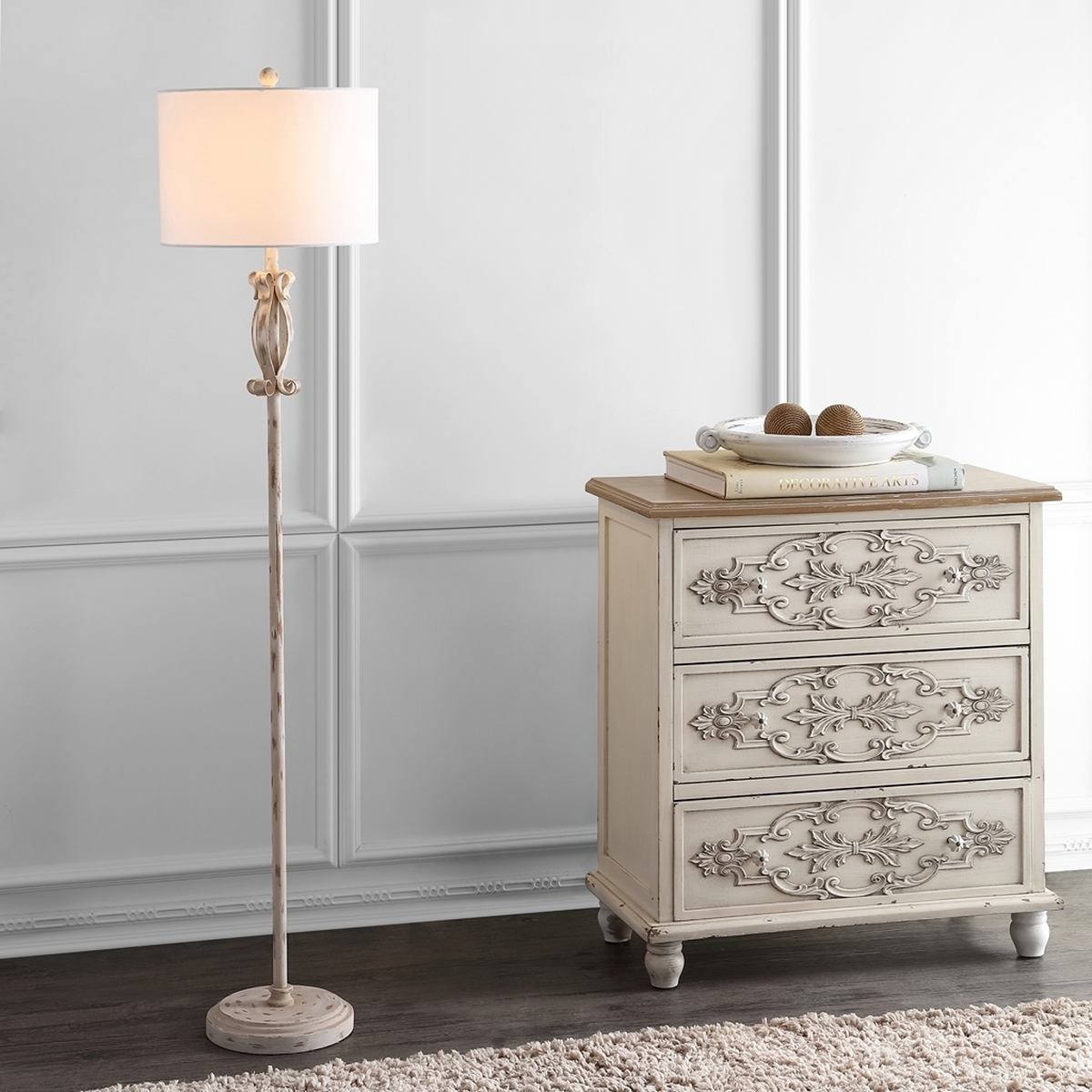 Philippa Floor Lamp - White Washed - Arlo Home - Image 3